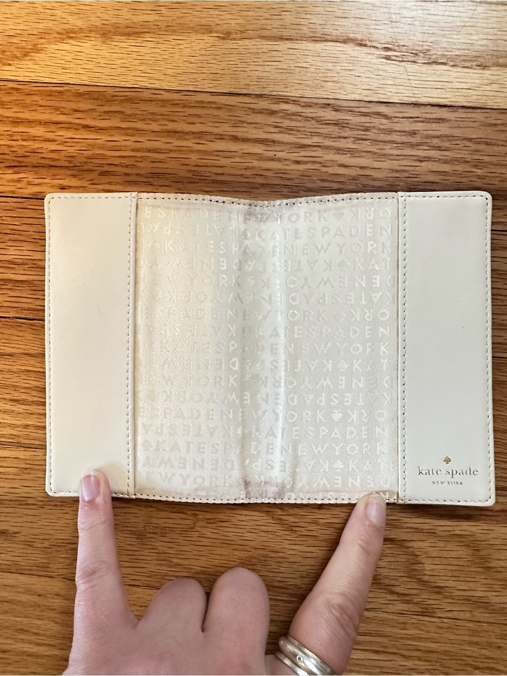 Kate Spade Purple Burgundy Leather Passport Holder Travel Case - Picture 3 of 7